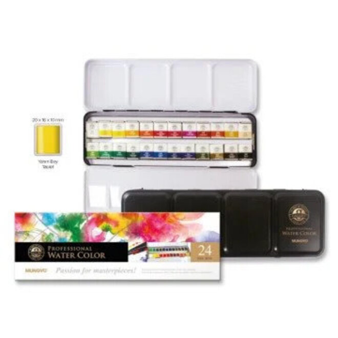 Mungyo Gallery Watercolour Half Pan Set - 24 Colours