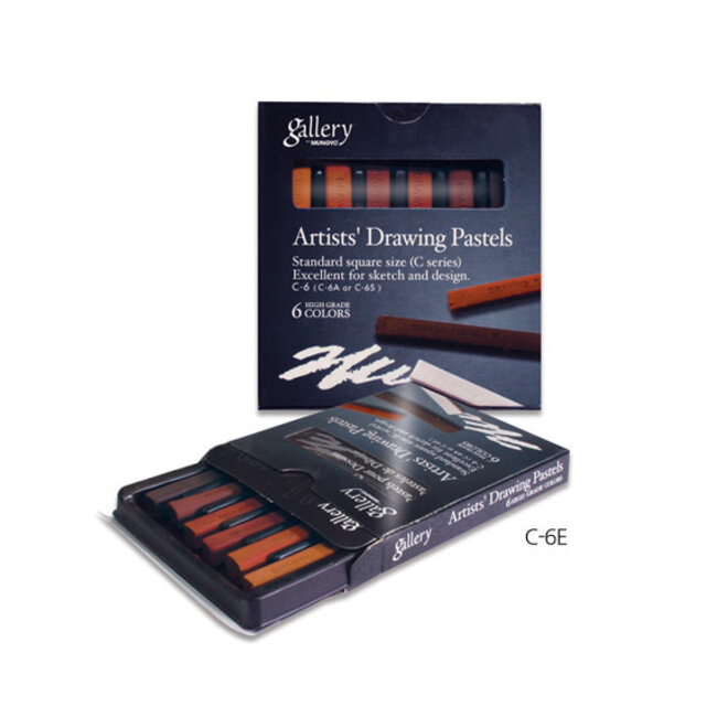 Mungyo Gallery Artists' Drawing Pastels (Conte) - Earth Colours 6 Set