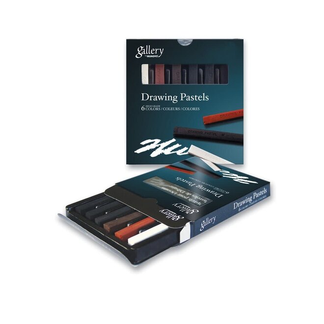 Mungyo Gallery Artists' Drawing Pastels (Conte) - Assorted Colours 6 Set