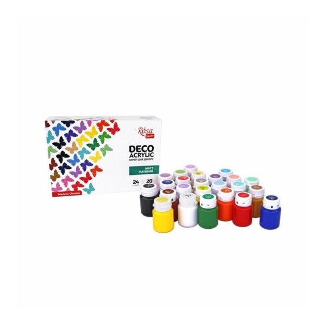 Rosa Deco Matt Acrylic Set Of 24 20Ml Jars