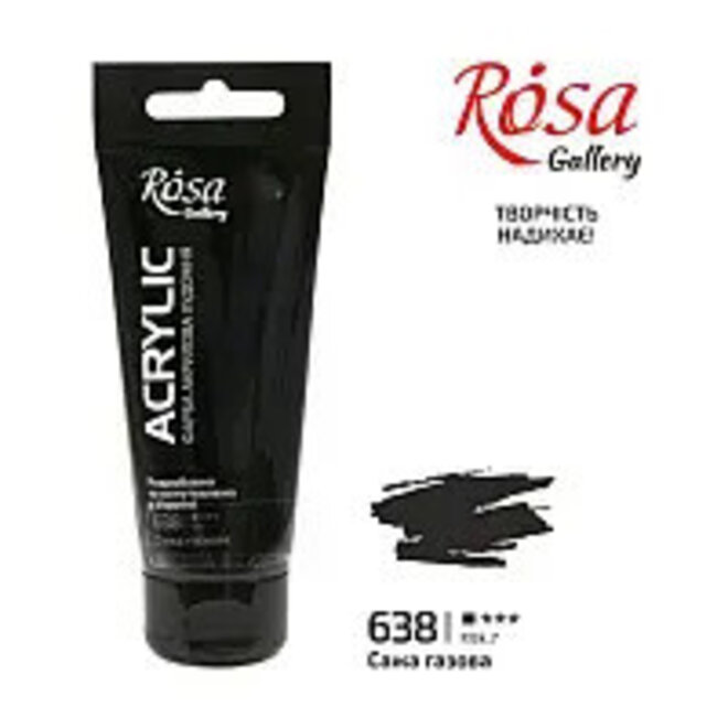 Rosa Gallery Acrylic Paint 60Ml Tube Of Lamp Black #638