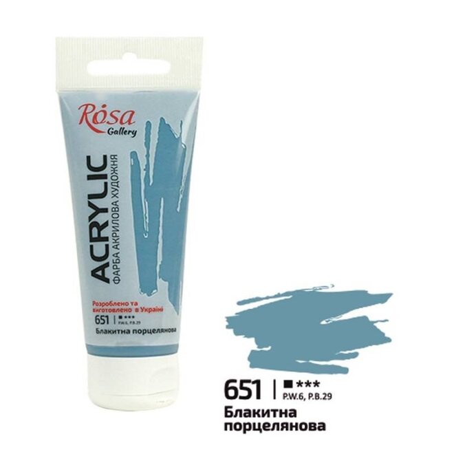 Rosa Gallery Acrylic Paint 60Ml Tube Of Blue Porcelain #651