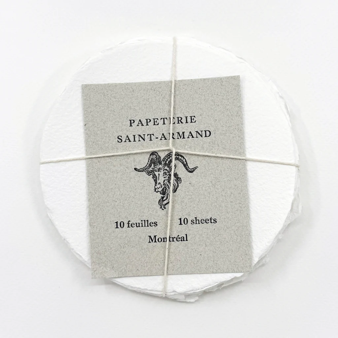 Saint Armand Handmade Watercolour Paper - 5.5" Circles - White - 10 Sheets