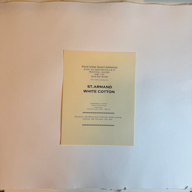 Saint Armand Handmade Watercolour Paper - 22x30 - White - 5 Sheets