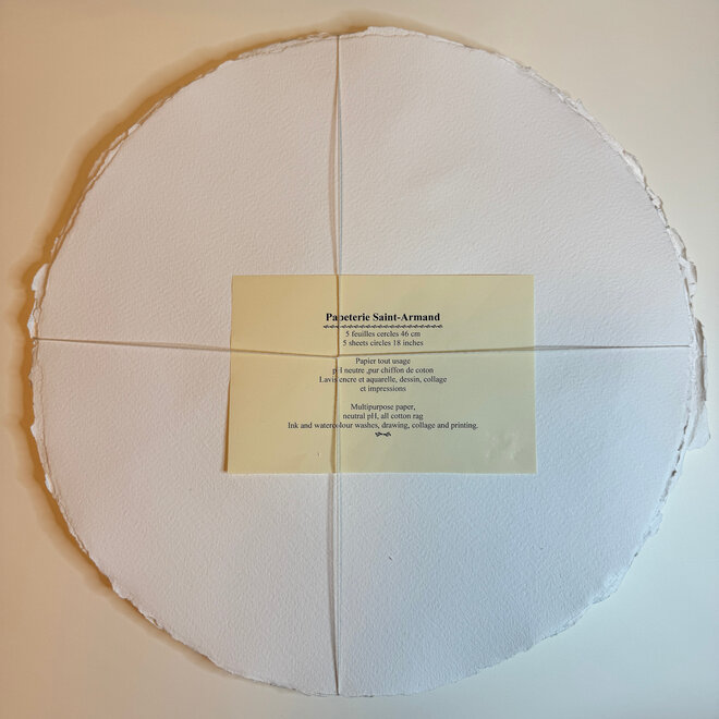 Saint Armand Handmade Watercolour Paper - 18" Circles - White - 5 Sheets