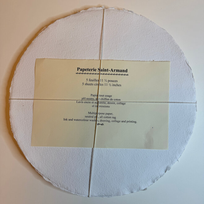 Saint Armand Handmade Watercolour Paper - 12" Circles - White - 5 Sheets