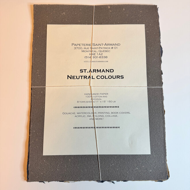 Saint Armand Handmade Multi-Media Paper - 11x15 - Neutral Colours (Assortment May Vary) - 8 Sheets
