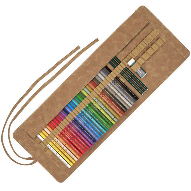 Faber Castell Leather Pencil Roll - 45 Pencil Capacity