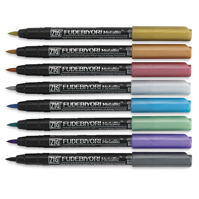 Kuretake ZIG Fudebiyori Metallic - 8 Assorted Set