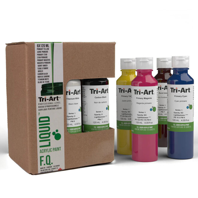 Tri-Art Liquid Acrylics - 6 Colour Set - 120ml