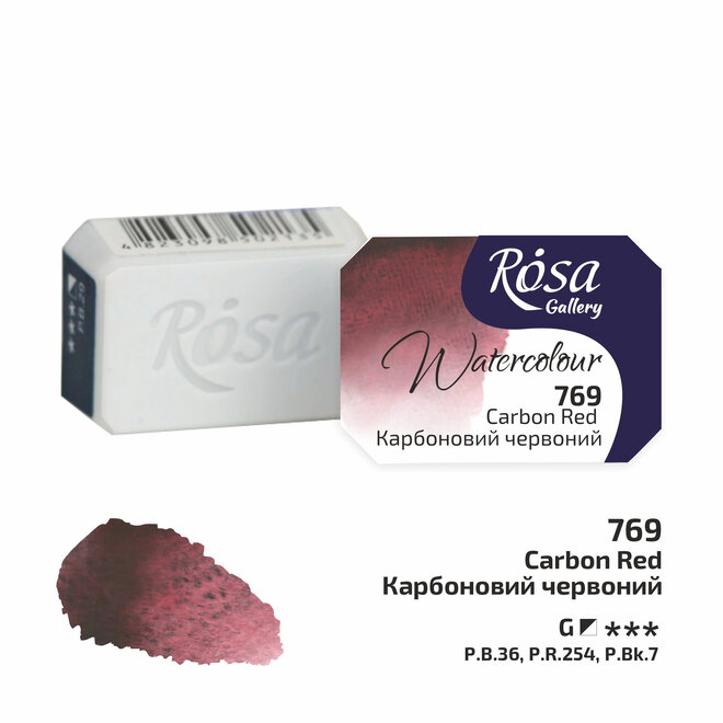 Rosa Gallery Watercolour 2.5ml Full Pan Carbon Red 769