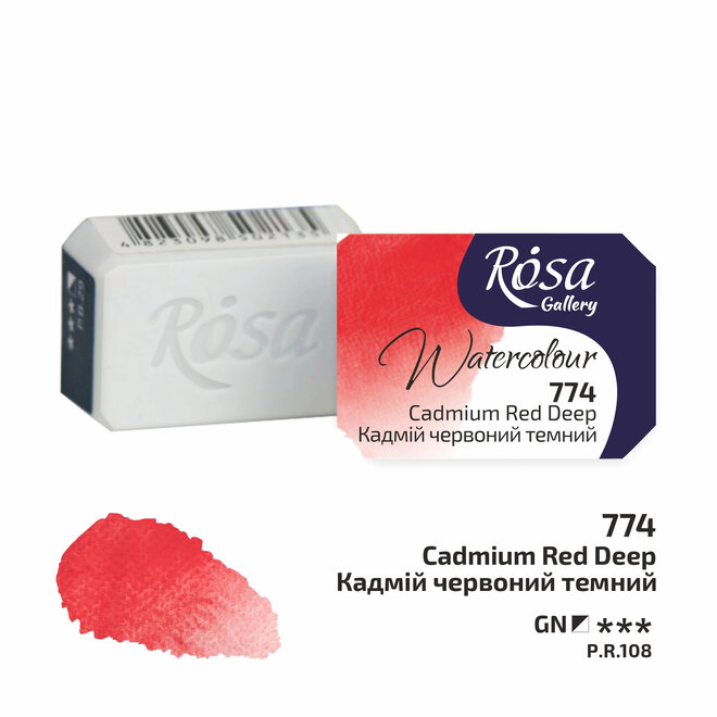 Rosa Gallery Watercolour 2.5ml Full Pan Cadmium Red Deep 774