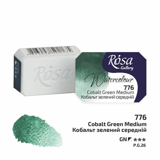 Rosa Gallery Watercolour 2.5ml Full Pan Cobalt Green Medium 776