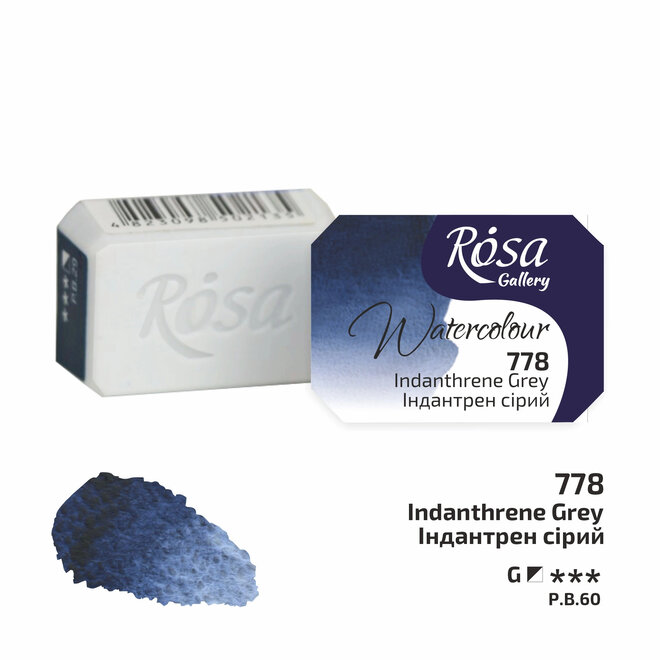 Rosa Gallery Watercolour 2.5ml Full Pan Indantrene Grey 778