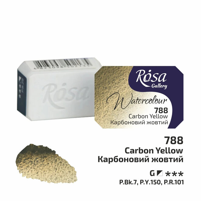 Rosa Gallery Watercolour 2.5ml Full Pan Carbon Yellow 788