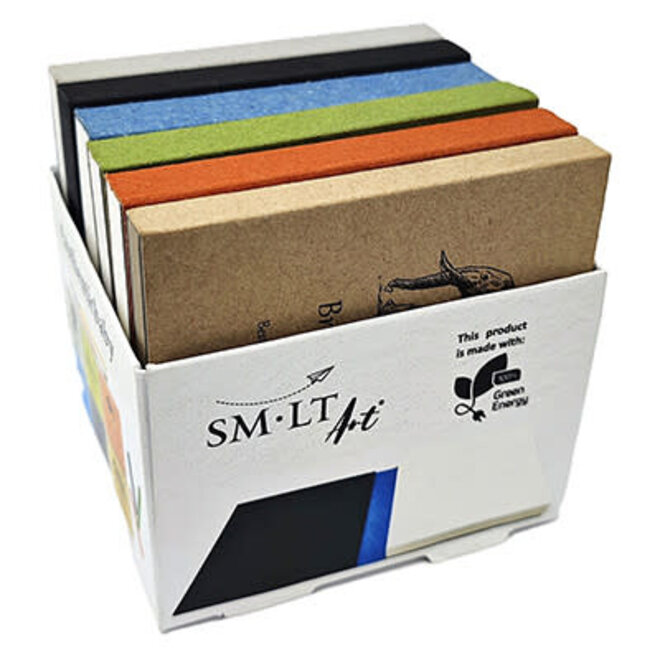 SMLT Art Set of Six 3.5"x3.5"  Authentic Baby Album - Mixed Media - Watercolor - Black - Bristol - Brown - Acrylic