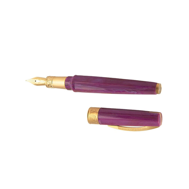 Visconti Fountain Pen Medium Nib - Mirage Mythos Aphrodite - Purple Steel