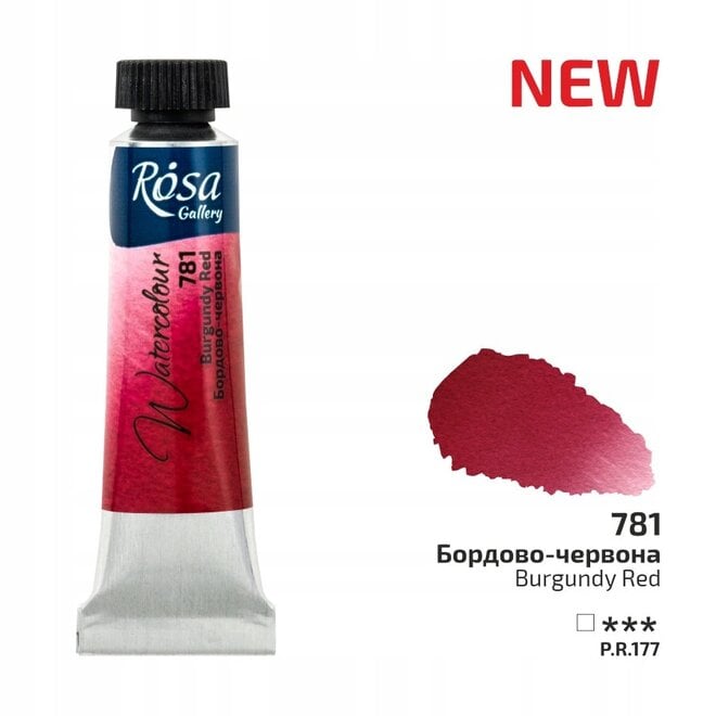 Rosa Watercolour 10ml tube Burgundy Red 781