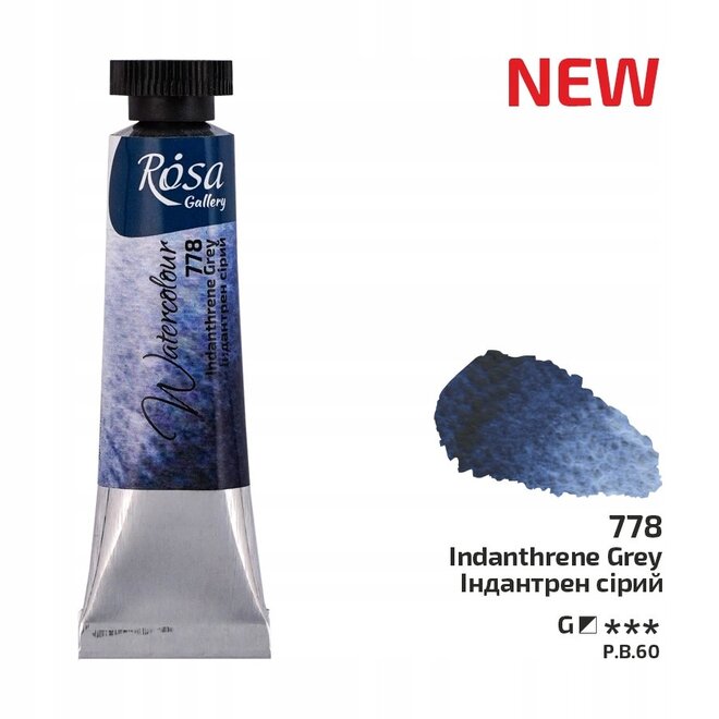 Rosa Watercolour 10ml tube Indanthrene Grey 778