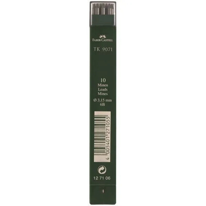 Faber-Castell Tk 9071 Clutch Pencil Lead 10Pk 3.15Mm 6B