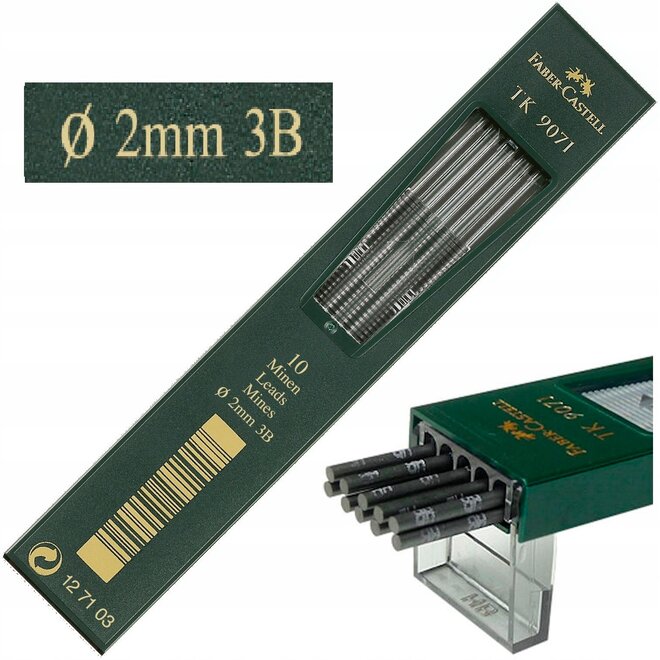 Faber-Castell Tk 9071 Clutch Pencil Lead 10Pk 2Mm 3B