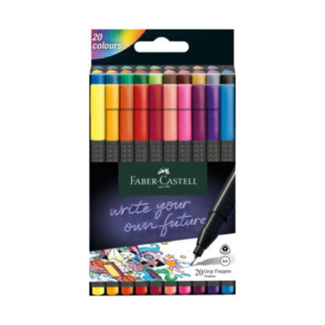 Faber Castell Grip Fineliner 0.4 Mm Pen 20 Colours