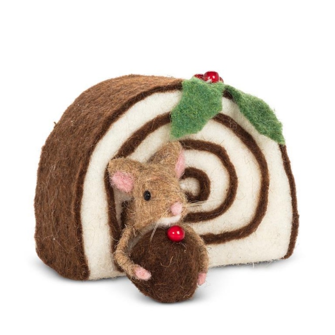 Christmas Ornament: Bakery - Mouse w/ Swiss Roll Cake
