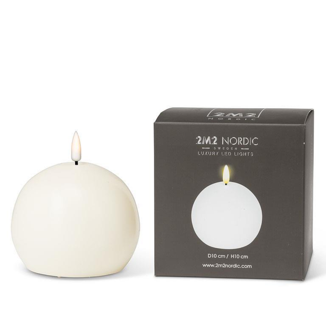 2M2 Nordic LED Ball Candle - Sand 4"