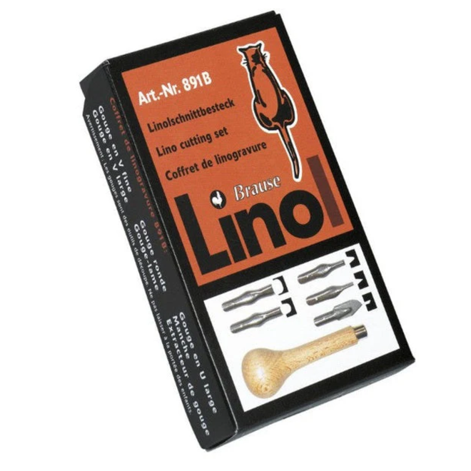 Brause Bloc Print  Lino Cutting Tools w/ 5 Blades