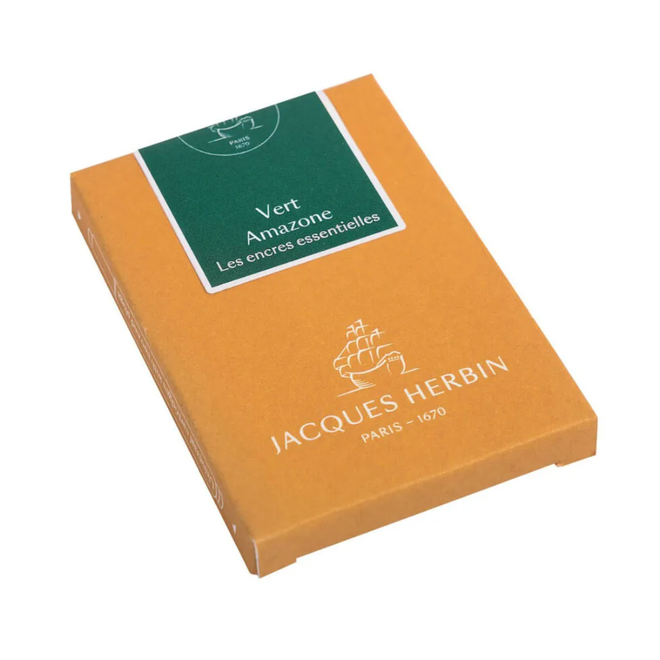 Jacques Herbin Maxi International Fountain Pen Cartridges - 7pk Amazon Green