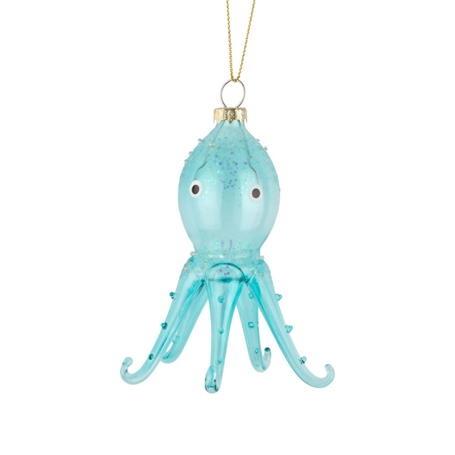 Christmas Ornament - Glass Octopus