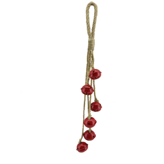 Christmas Decoration - 18" Hanging Bell Cluster - Red