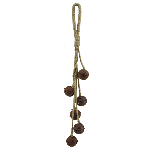 Christmas Decoration - 18" Hanging Bell Cluster - Natural