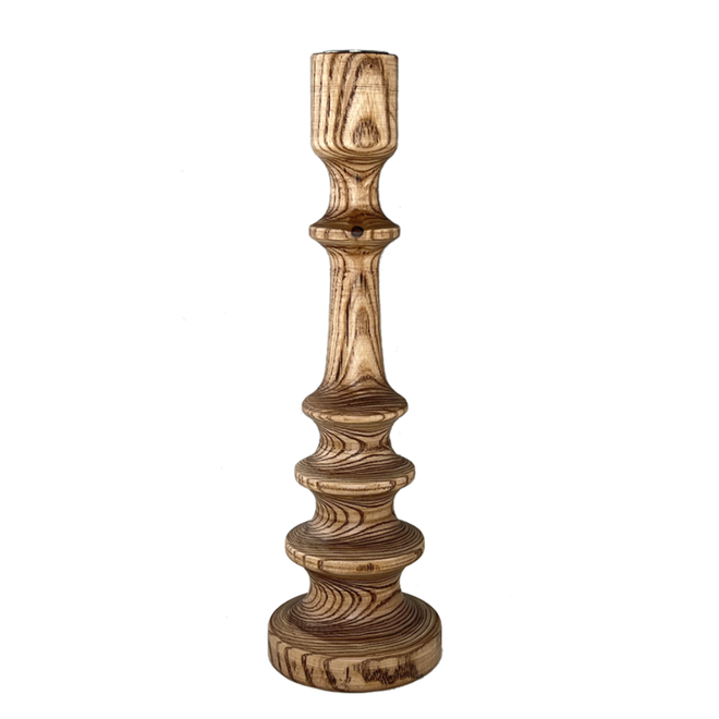 Wooden Taper Candle Holder - 3.5x12"