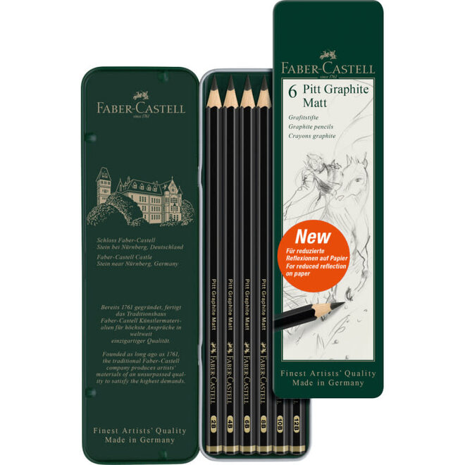 Faber Castell Pitt Matt Graphite Set Of 6 Pencils