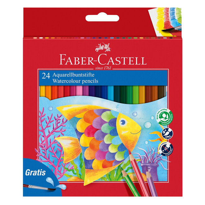 Faber-Castell Water Soluble Colour Pencil 24 + Brush