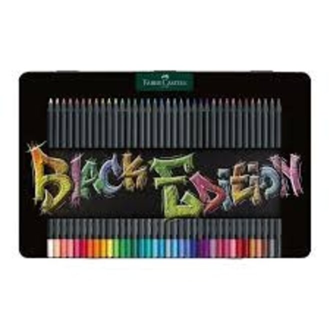Faber Castell Black Edition Tin Of 36 Coloured Pencils