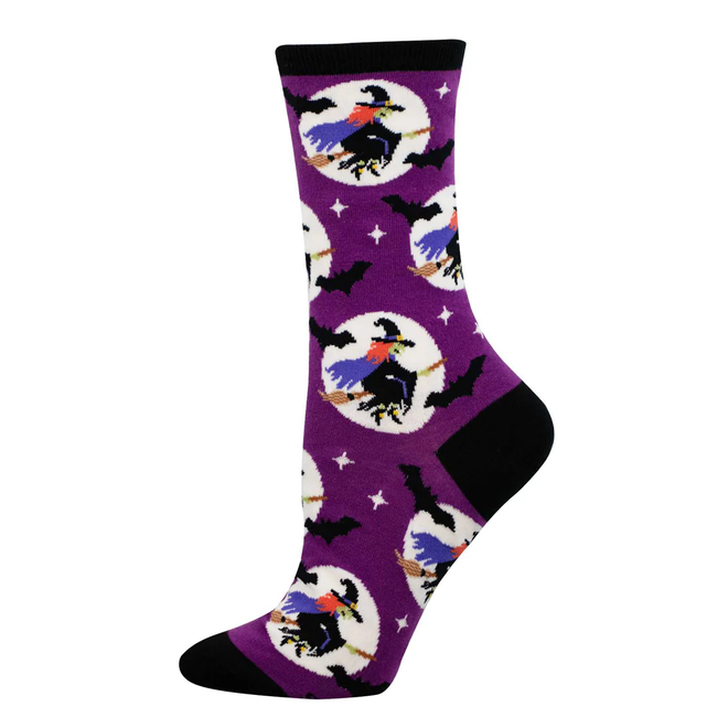Socksmith Crew Socks - Spell Yeah!, Purple - Size 9-11