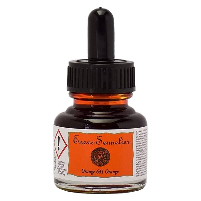 Encre Sennelier Ink  1.05 fl. oz, 30ml - 641 - Orange
