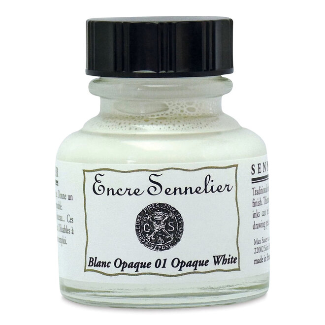 Encre Sennelier Ink  1.05 fl. oz, 30ml - 01 - Opaque White