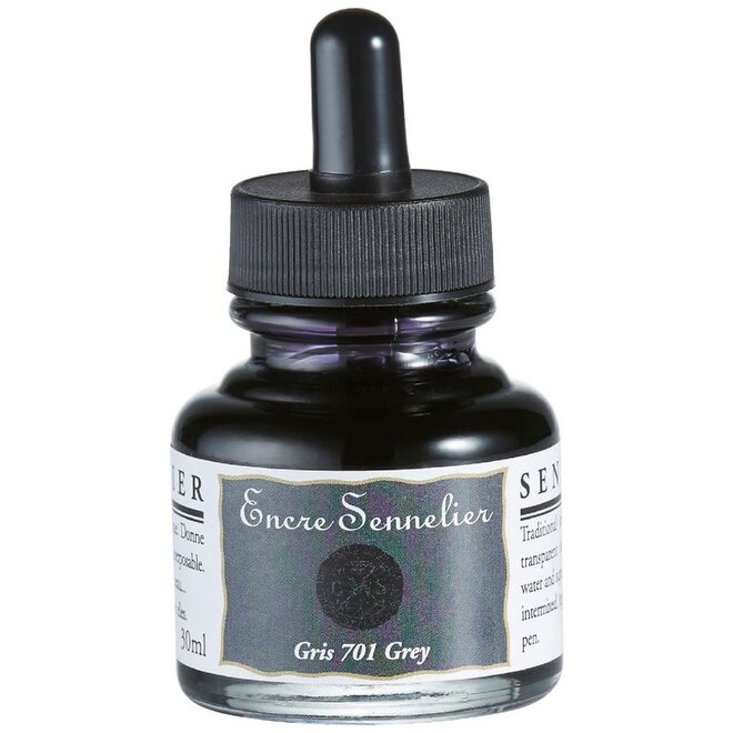Encre Sennelier Ink  1.05 fl. oz, 30ml - 701 - Grey