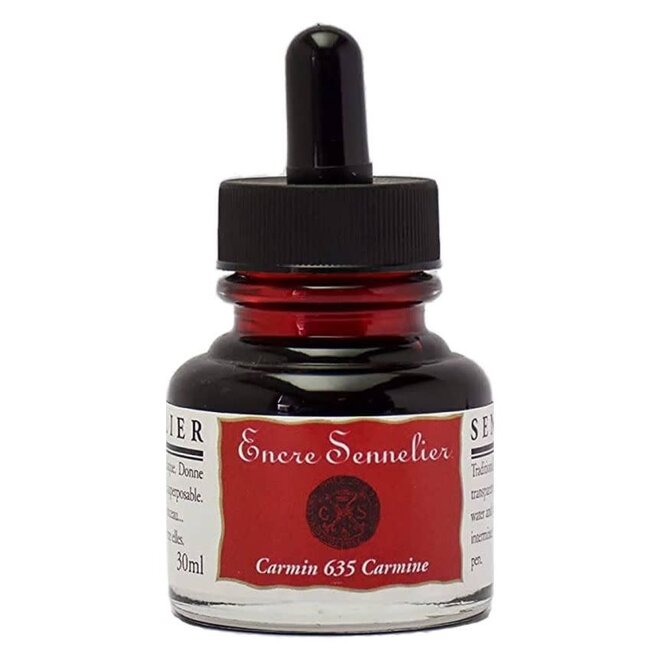 Encre Sennelier Ink  1.05 fl. oz, 30ml - 635 - Carmine