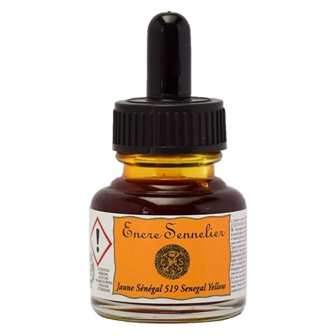 Encre Sennelier Ink  1.05 fl. oz, 30ml - 519 - Senegal Yellow
