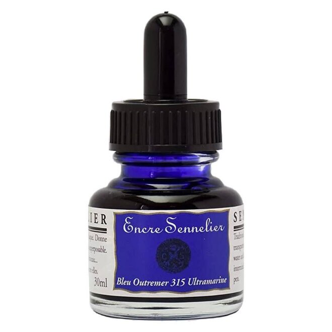 Encre Sennelier Ink  1.05 fl. oz, 30ml - 315 - Ultramarine