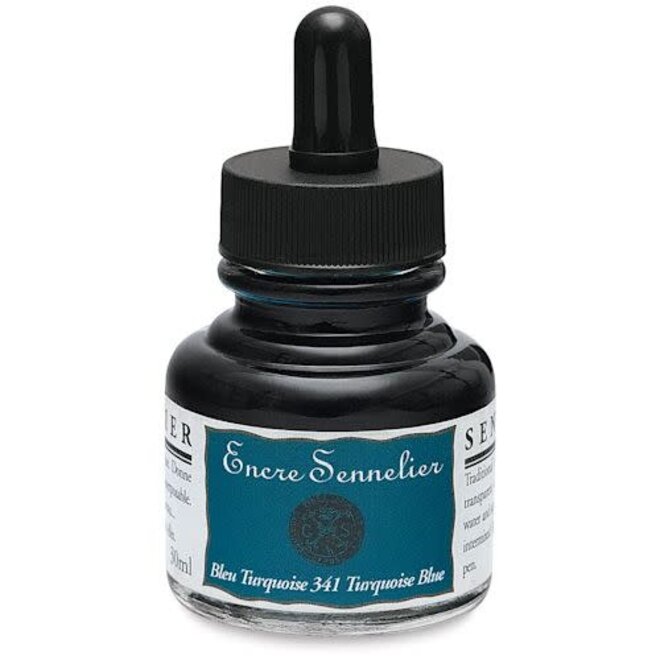 Encre Sennelier Ink  1.05 fl. oz, 30ml - 341 - Turquoise Blue