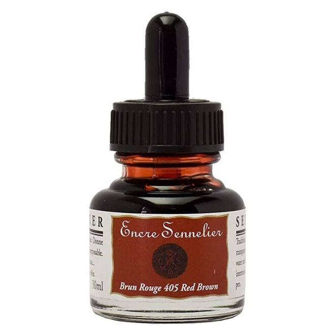 Encre Sennelier Ink  1.05 fl. oz, 30ml - 405 - Red Brown