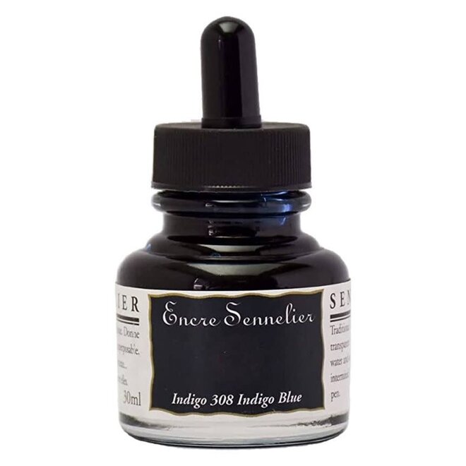 Encre Sennelier Ink  1.05 fl. oz, 30ml - 308 - Indigo Blue