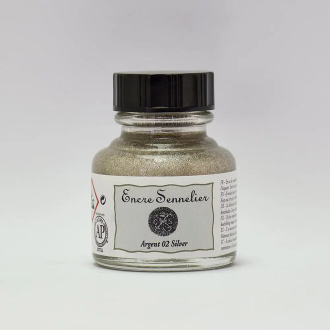 Encre Sennelier Ink  1.05 fl. oz, 30ml - 02 Silver