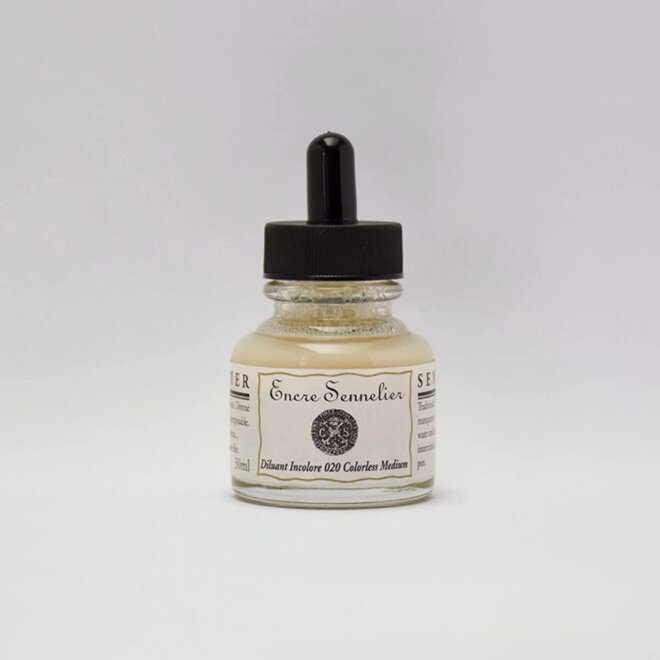 Encre Sennelier Ink  1.05 fl. oz, 30ml - 020 - Colorless Medium