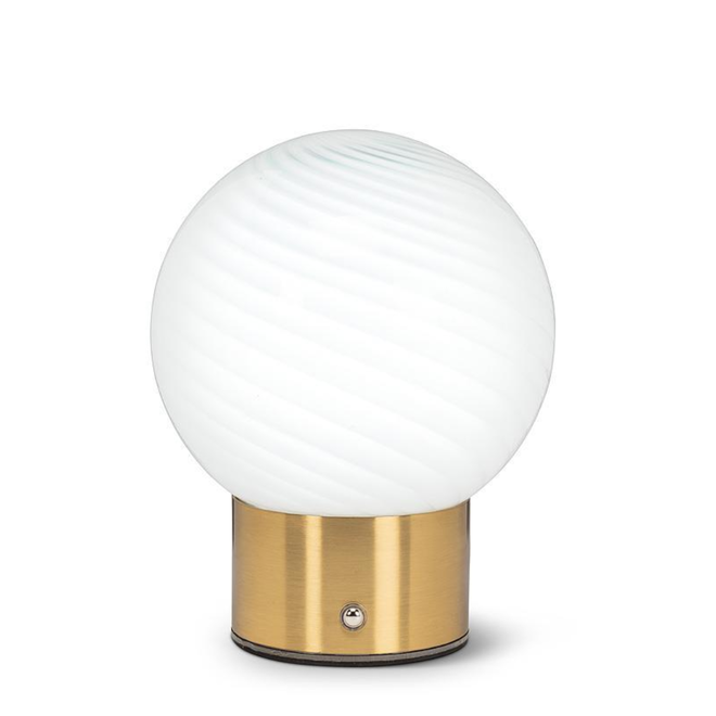 Swirl Glass Ball LED Cordless Table Lamp